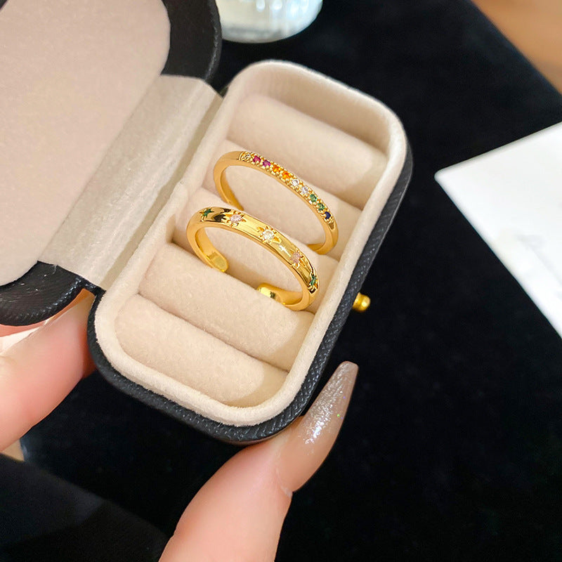 Wholesale zircon tiger eye open ring