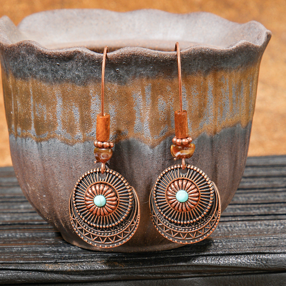 Wholesale Retro Bohemian Alloy Geometric Earrings for Everyday Wear