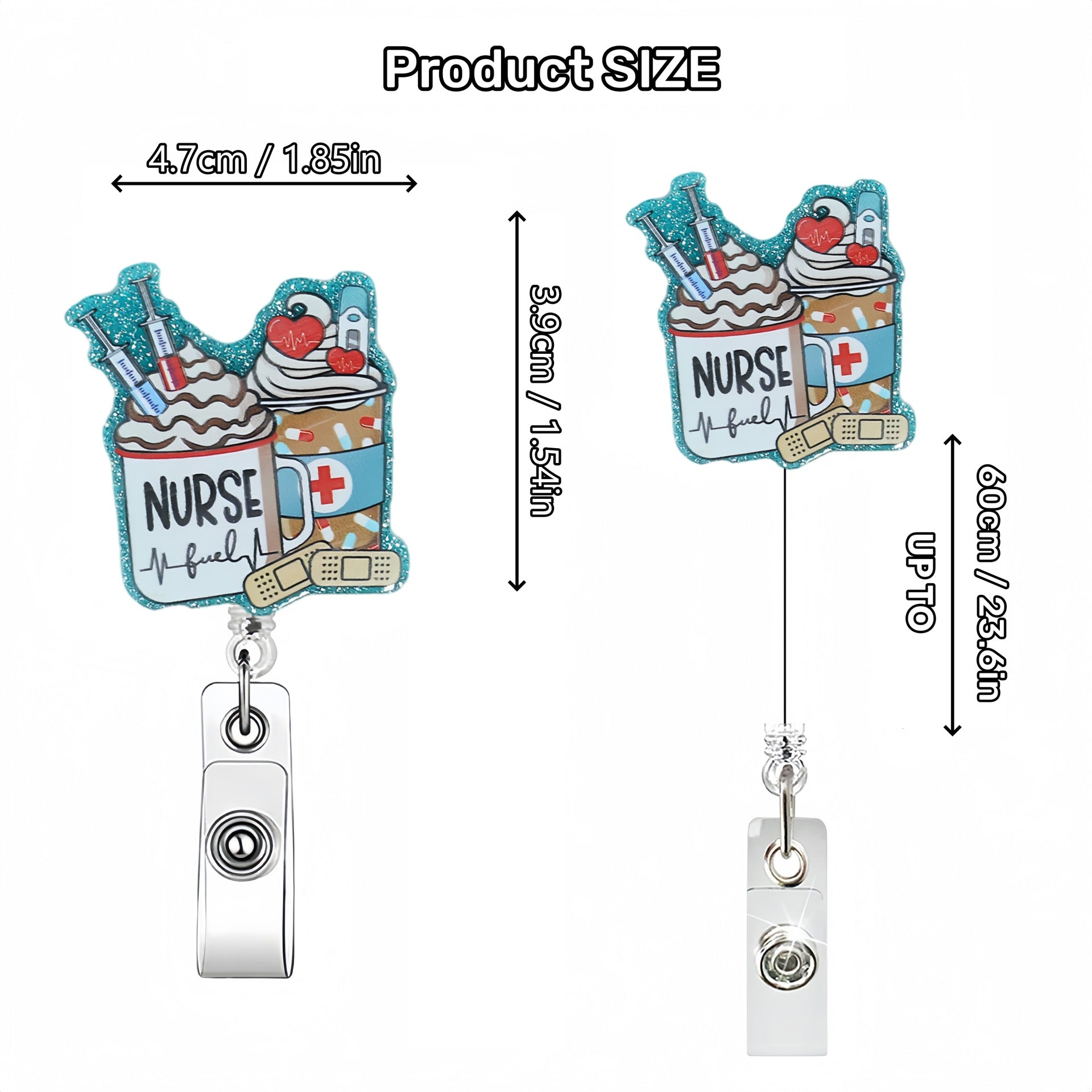 Wholesale Funny Creative Medical Series Acrylic Retractable Rotating Badge Keychain