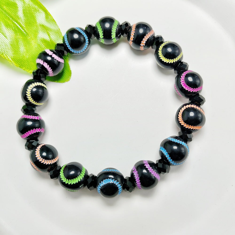 Wholesale Sports Series Rugby Football Volleyball Tennis Basketball Beaded Bracelets ACC-BT-Qiyu001