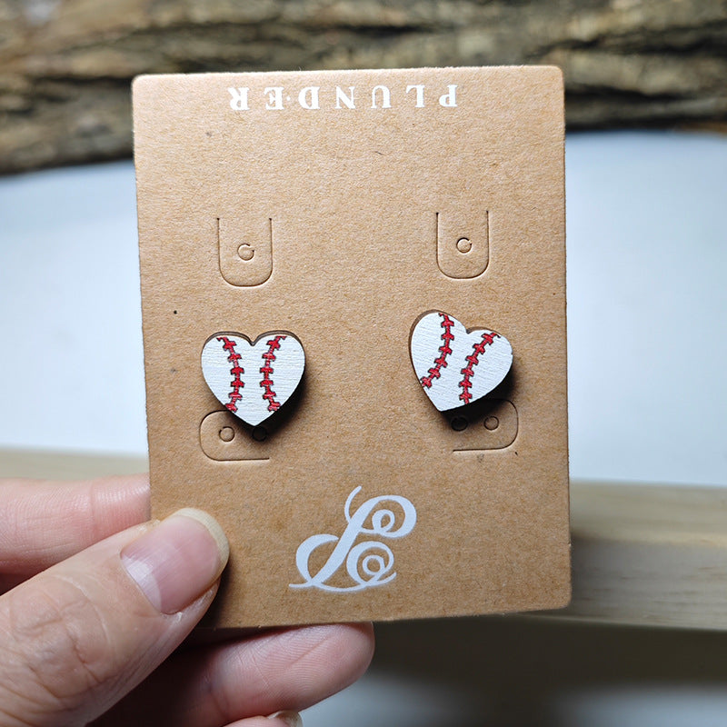 Wholesale Border Sports Wind Earrings Basketball Football Baseball Football Love Earrings