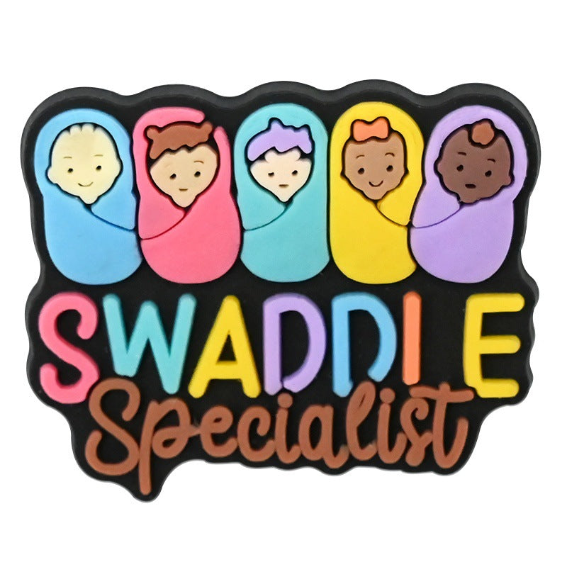 Wholesale  Random 100pcs medical series clogs PVC Soft Rubber Shoe Buckle Decoration