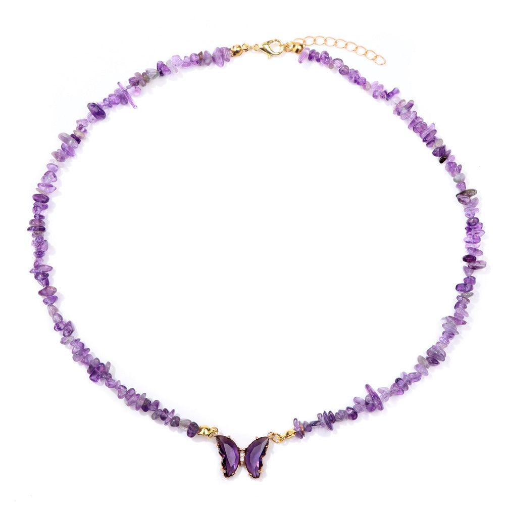 Wholesale Agate Bead Necklace with Artificial Crystal Pendant,  Geometric Handmade Jewelry Accessory for Women Everyday Wear