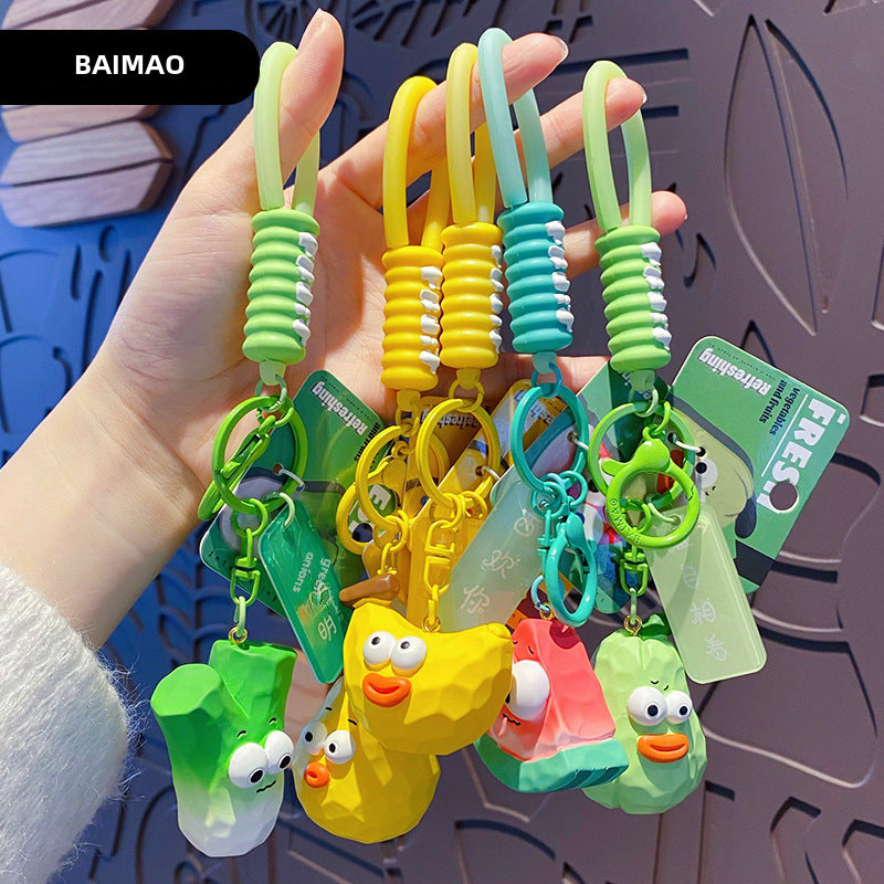 Wholesale cartoon cute flower fruit and vegetable series keychain