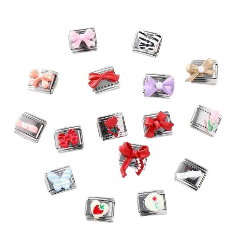 Wholesale Italian Charm Bracelet 9mm DIY Splicing Bow Stainless Steel Composable Bracelet