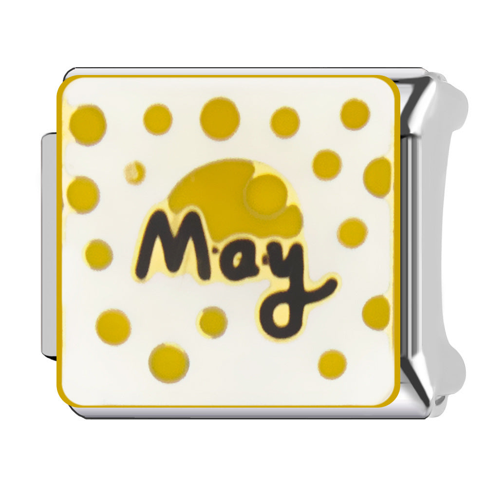 Wholesale Italian Charm Bracelet 9mm DIY  Twelve Zodiac Signs Color-Preserving Blue English   Creative Stainless Steel Composable Bracelet