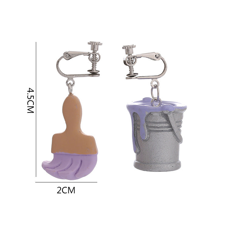 Wholesale Creative  art earrings funny paint bucket earrings