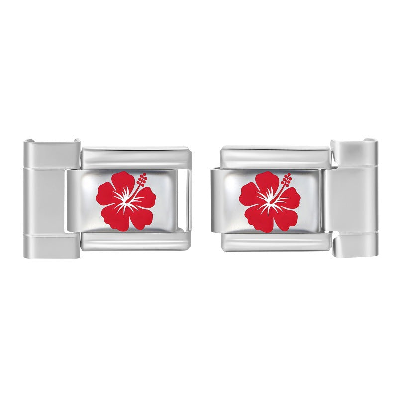 Wholesale 9mm Italian Charm Starter Bracelets DIY Flower Series Stainless Steel Composable Bracelet