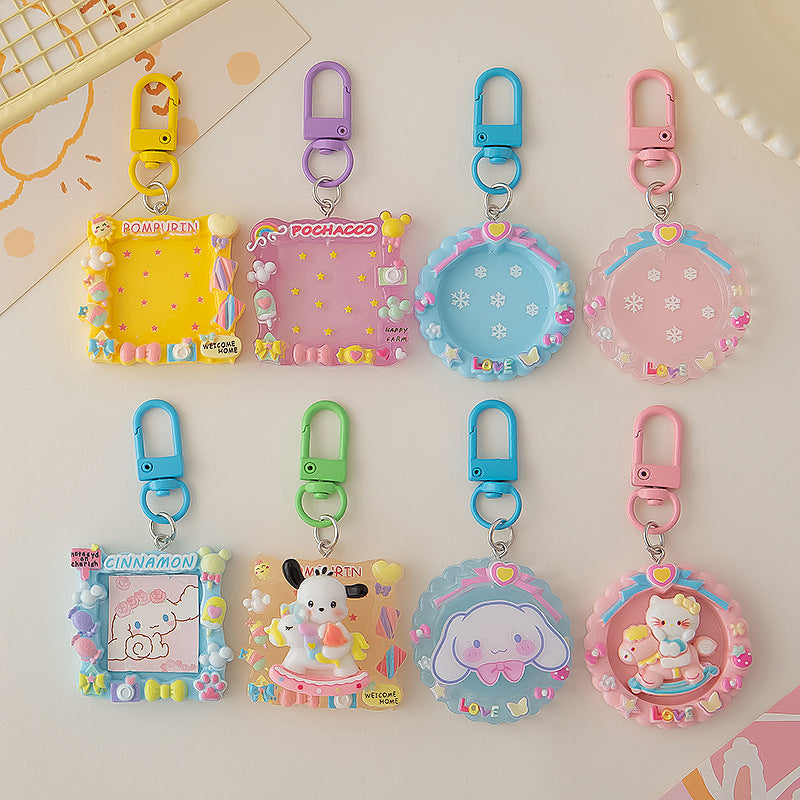 Wholesale Macaron Color Cartoon Luminous Photo Frame Keychain