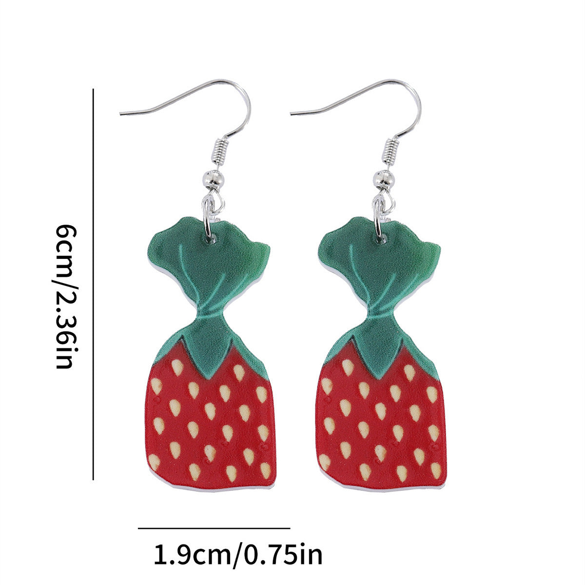 Wholesale Strawberry bag strawberry acrylic pendant earrings
