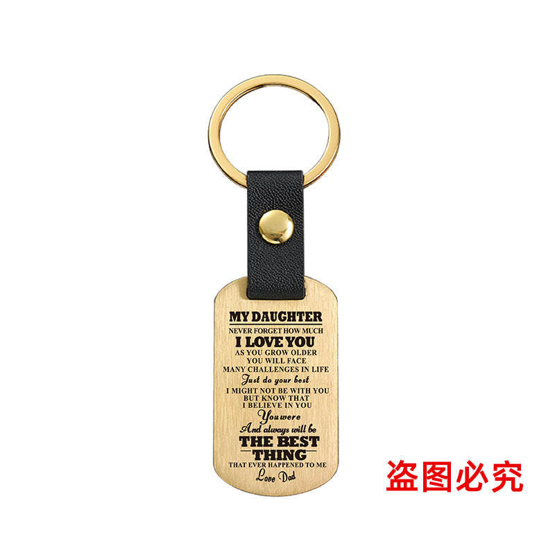 Wholesale Family Gift for Daughter Metal Leather Keychains ACC-KC-GangGu027