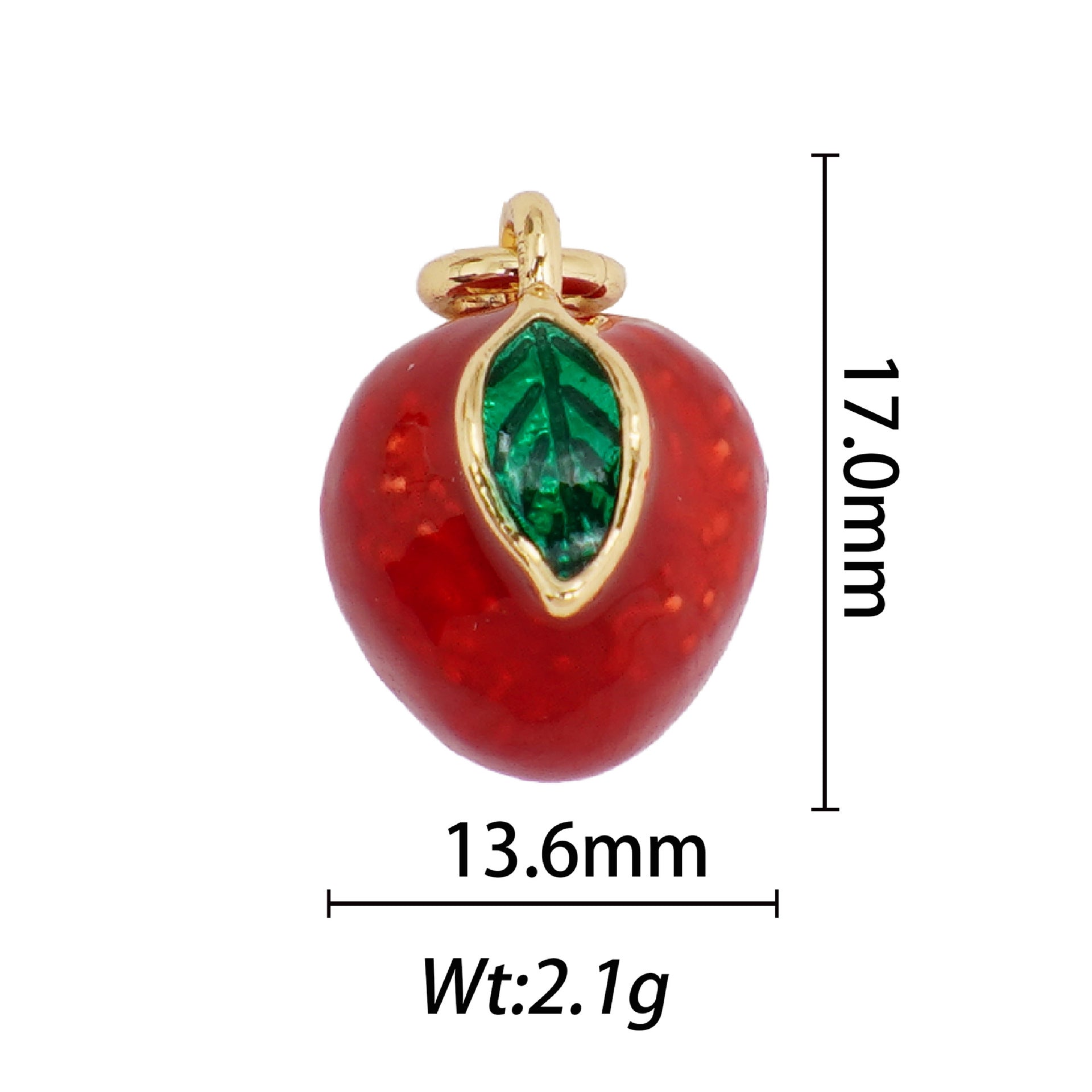 Wholesale 10pcs Cute 18k Copper Fruit DIY Necklace Pendant