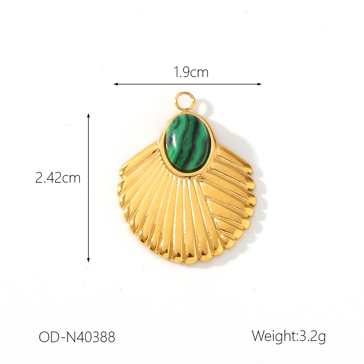 Wholesale Personalized Fashion Stainless Steel 18K Gold Accessories Natural Stone Oil Dropping Zircon Pendant Jewelry