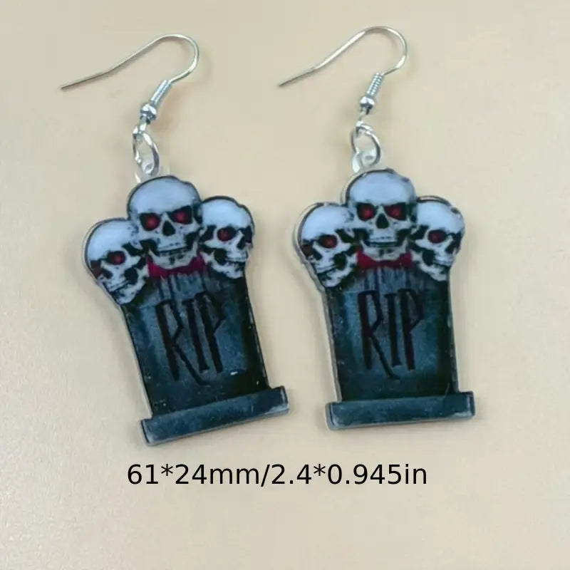 Wholesale Halloween  tombstone earrings