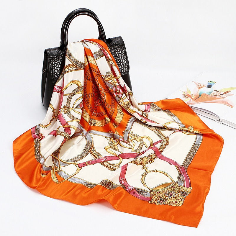 Wholesale 90cm Printed  Silk Women' s Large Square Scarf