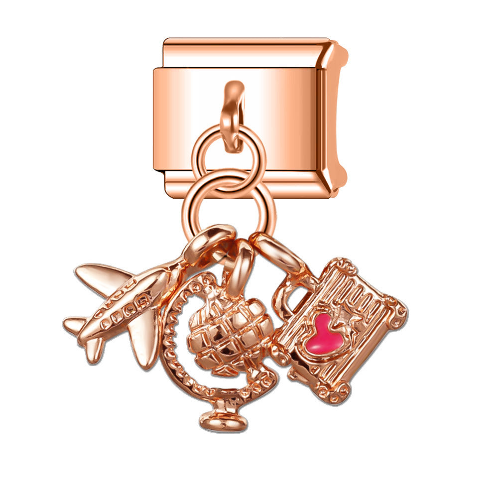 Wholesale Italian Charm Bracelet 9mm DIY Splicing Pendant Series Stainless Steel Composable Bracelet