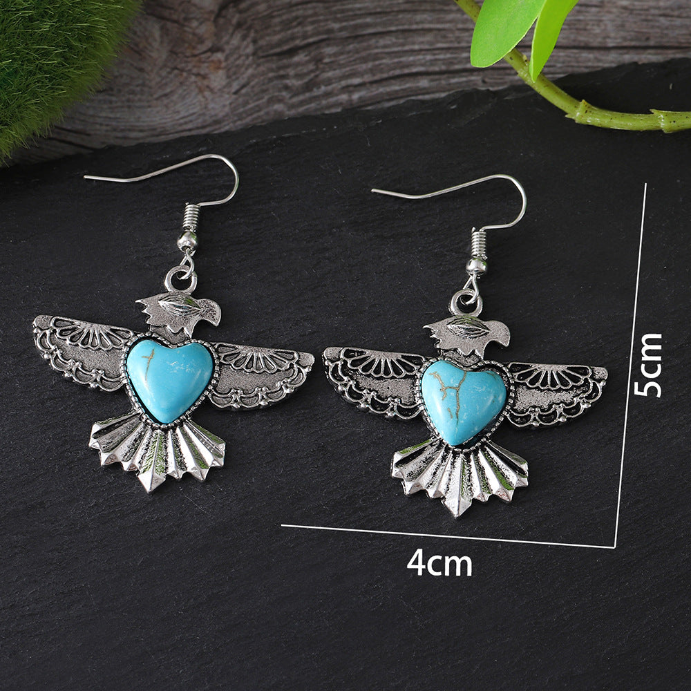Wholesale Bohemian Turquoise Eagle Earrings