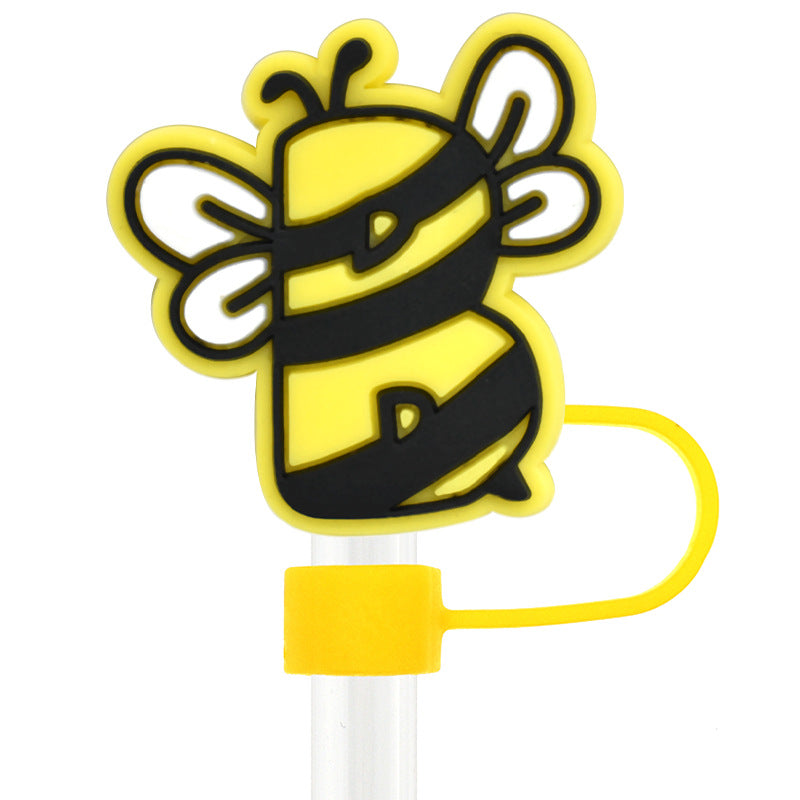 Wholesale Random 100pcs Bee Letters 10mm Straw Tube Cap ACC-SCR-RYY068