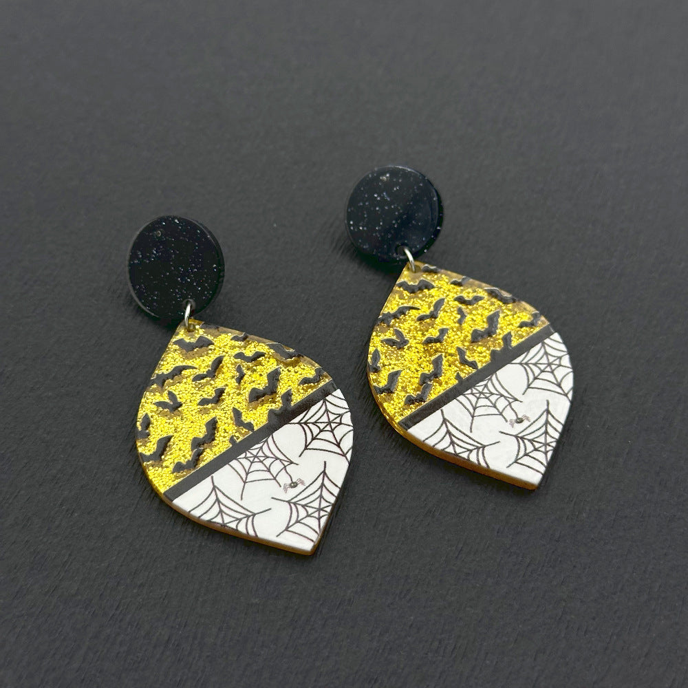 Wholesale Halloween Colorful Ghost Eyes Acrylic Earrings ACC-ES-Weiw001