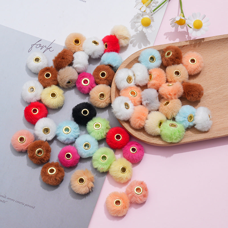 Wholesale 100pcs 20MM Fuzzy Beads Soft Fur Ball Beaded Pen Accessories Pom Pom Beads ACC-BDS-YuanD001
