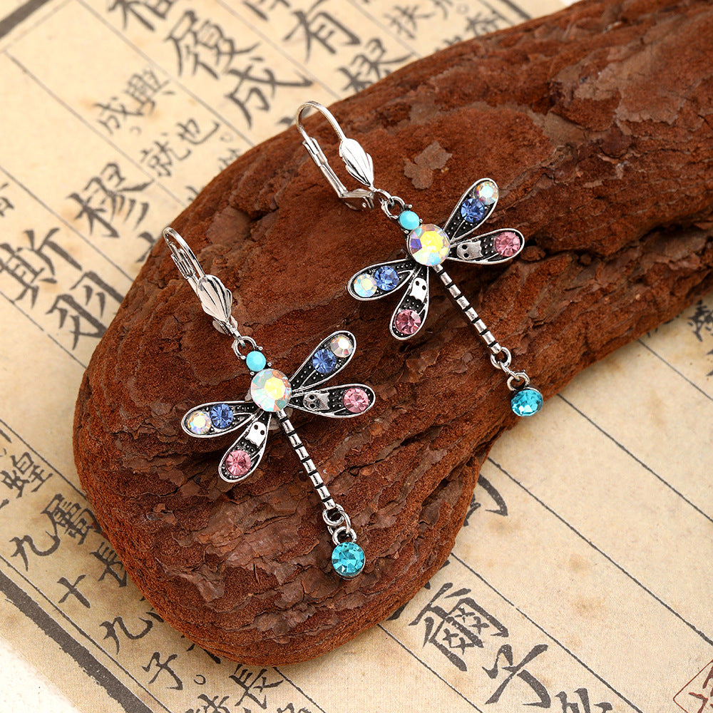 Wholesale Colorful dragonfly stud earrings