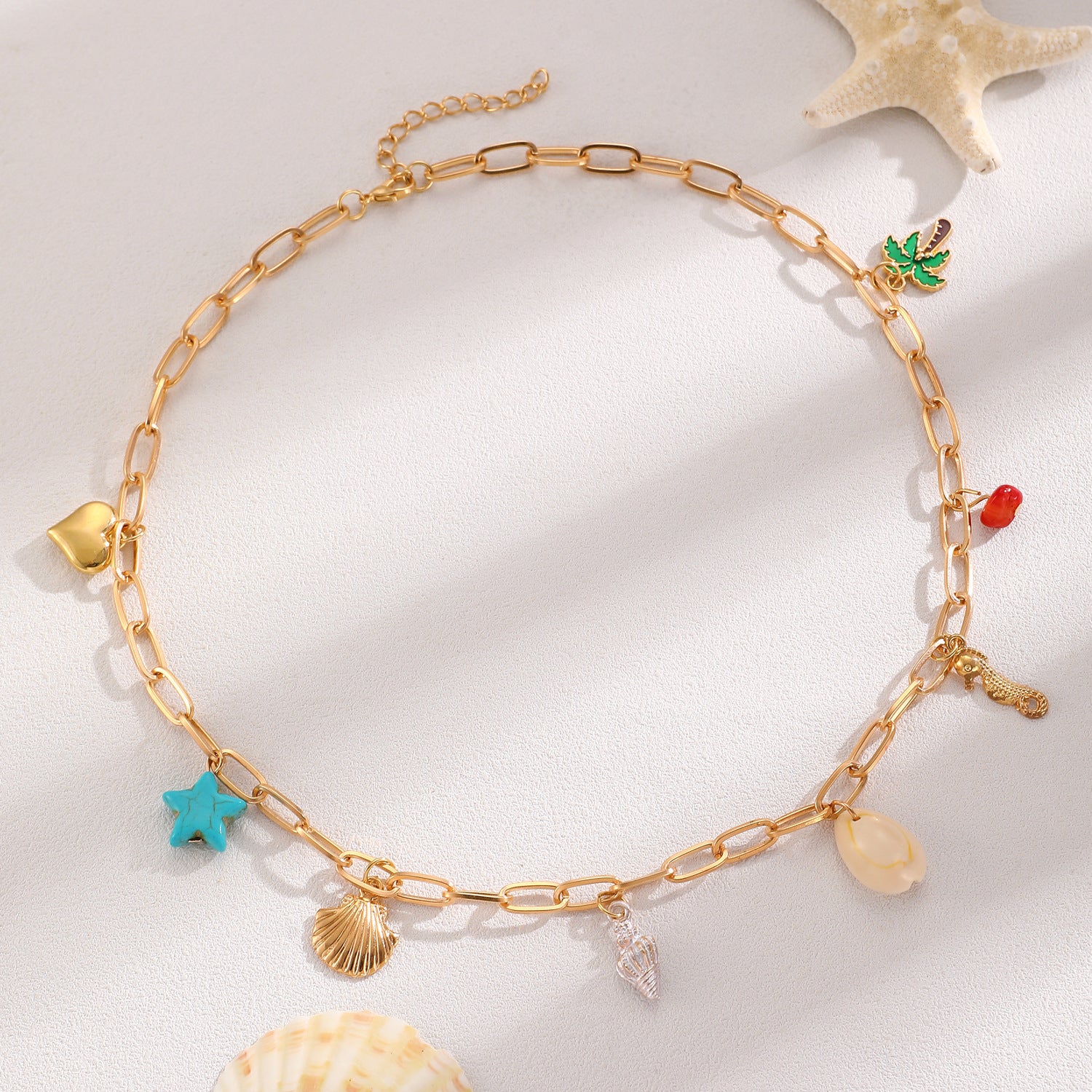 Wholesale Bohemian Summer Beach Shell Necklace And Bracelet Set Faux Pearl Starfish Conch Women S Fashion Jewelry Accessory