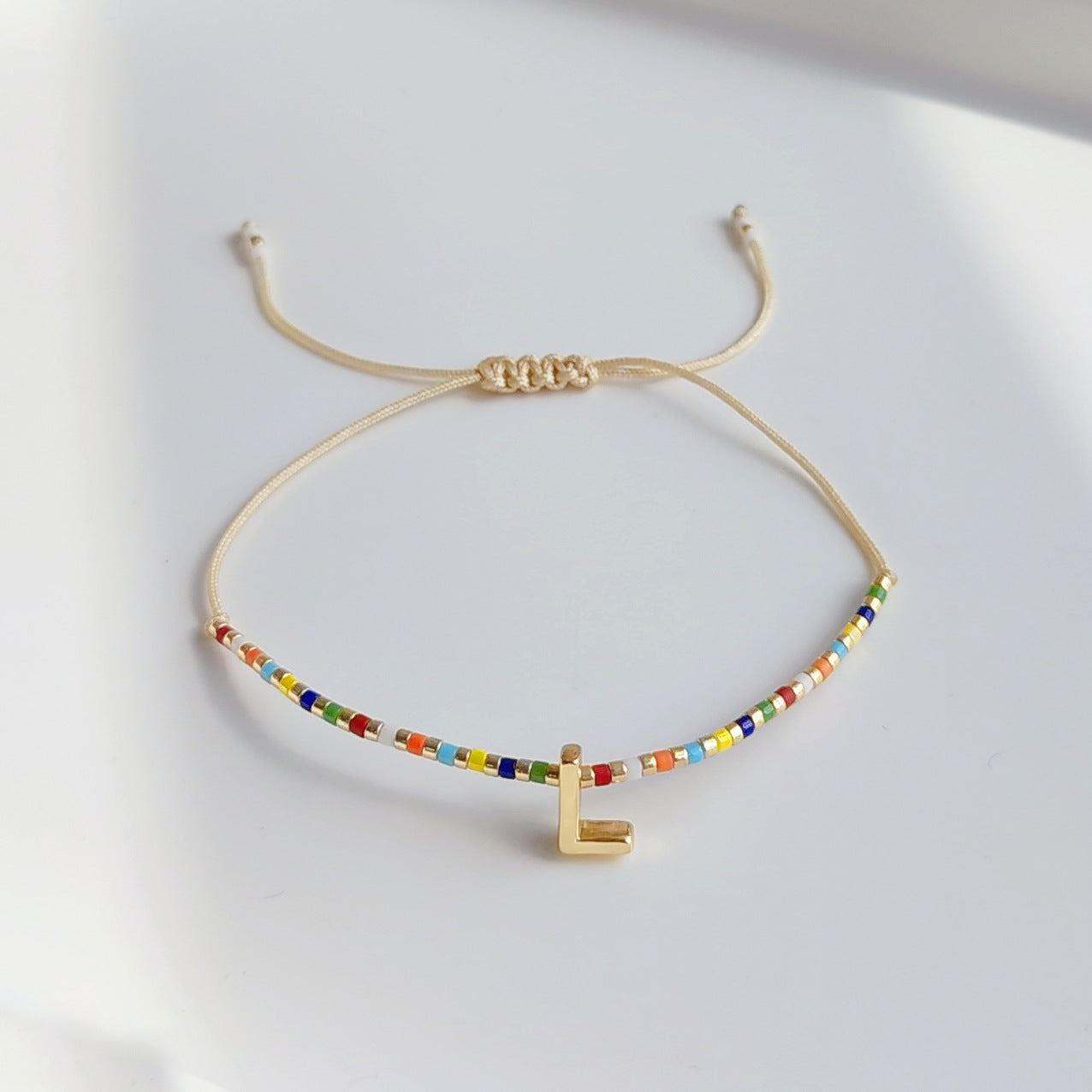 Wholesale Diy Beaded Woven Colorful Miyuki Rice Beads Beaded Alphabet Bracelet ACC-BT-Qiqi019