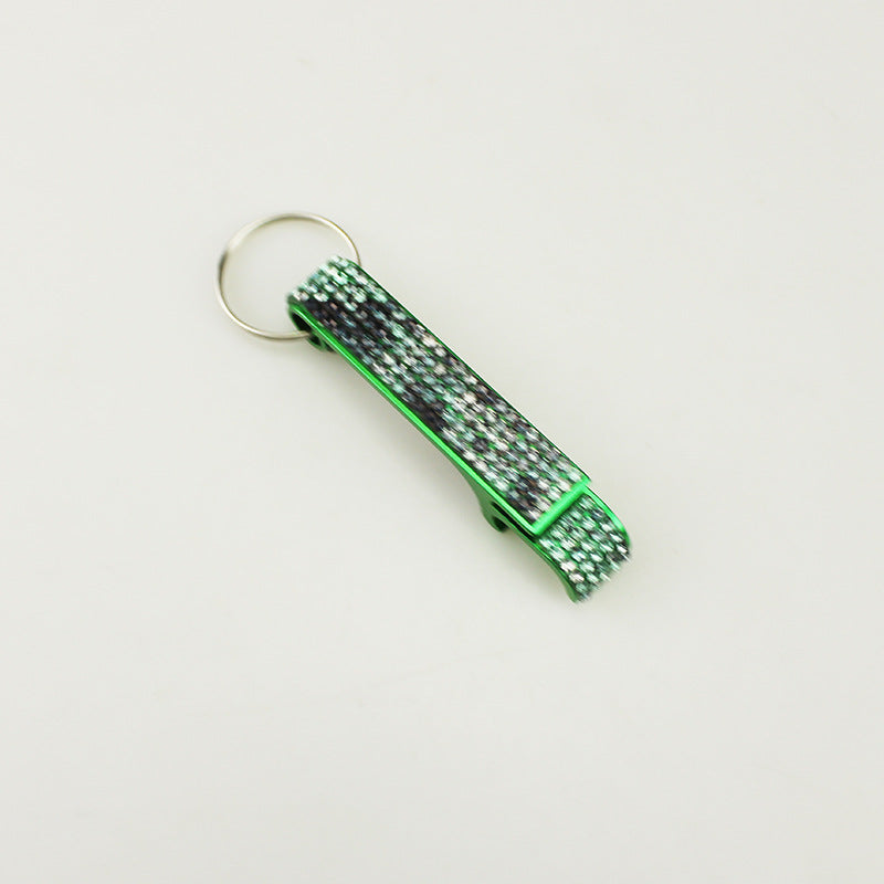 Wholesale Creative multifunctional aluminum alloy keychain with diamond ornaments