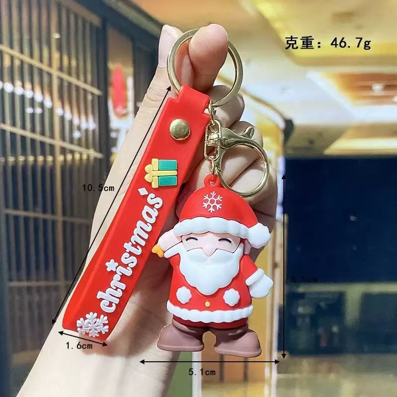 Wholesale Christmas  Keychain Pendant Cartoon PVC Bag Charm Decorative Gift for Boutique Resale