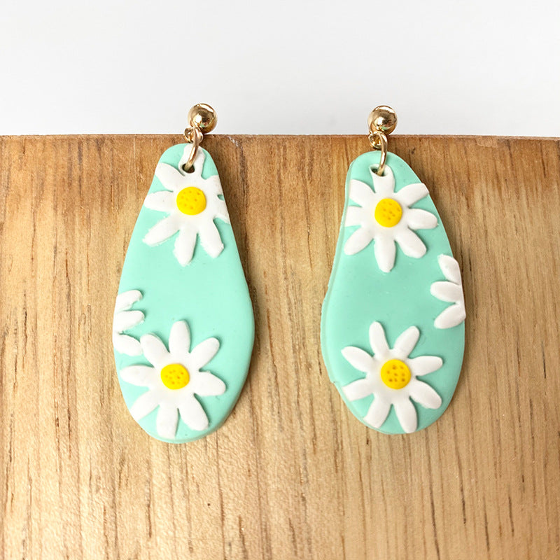 Wholesale 3pcs Polymer Clay Flower Earrings