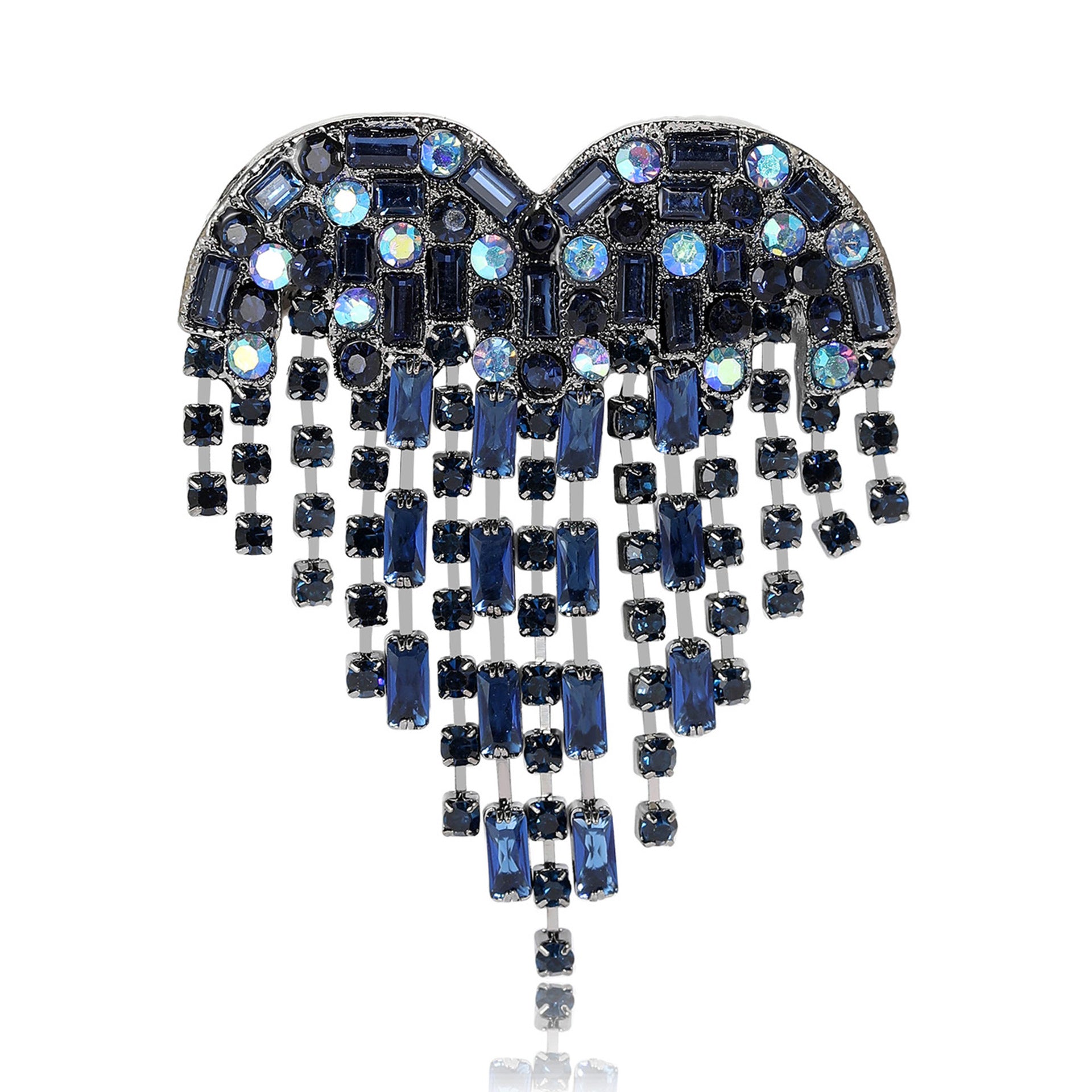 Wholesale Gun Black Red Alloy Heart Tassel Brooch Trendy Women S Fashion Accessory Pin For Resale