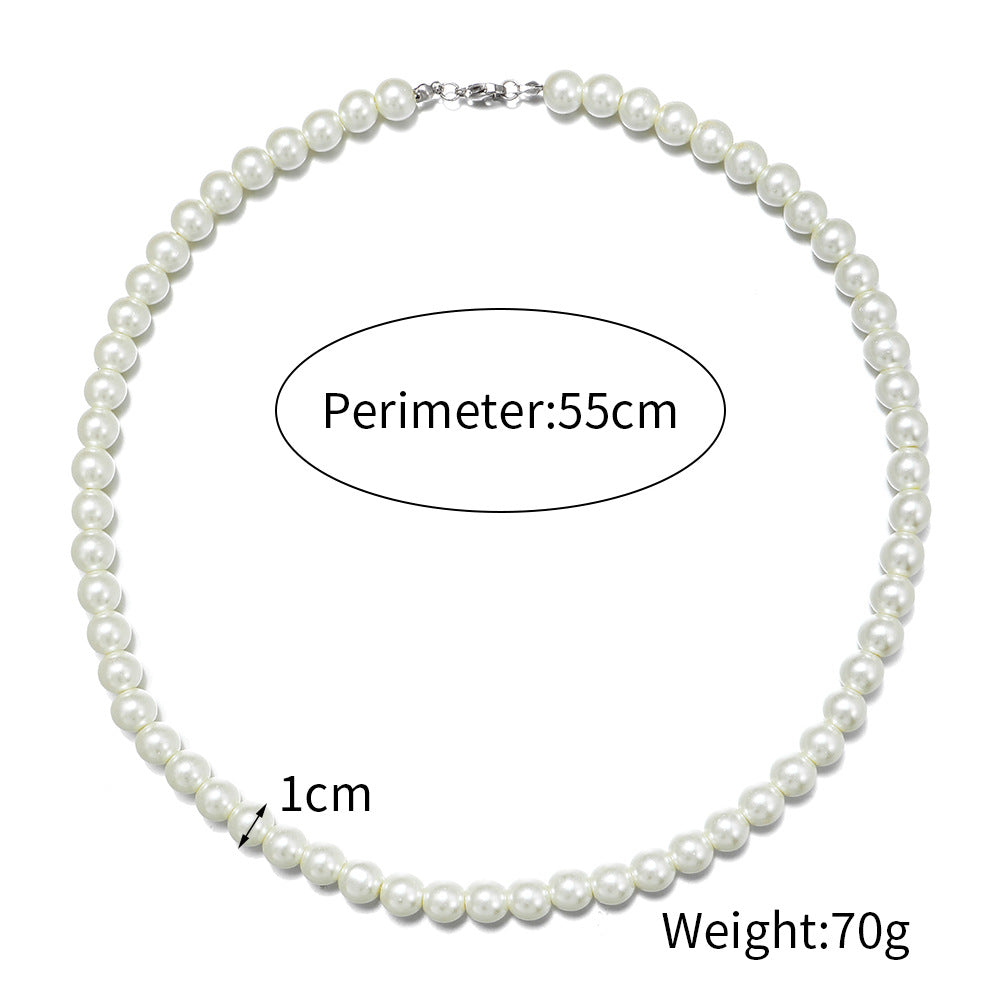 Wholesale Single Layer Men's Pearl Necklace