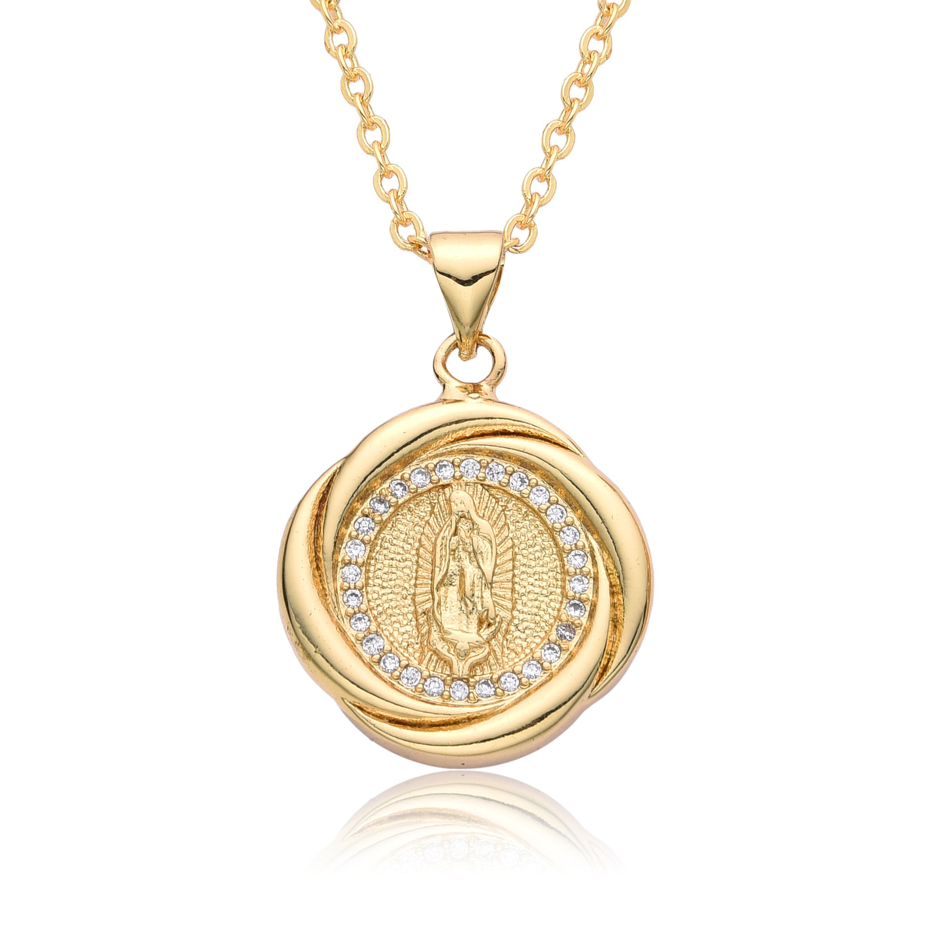 Wholesale  fashion  religious copper micro inlaid zircon pendant  necklace