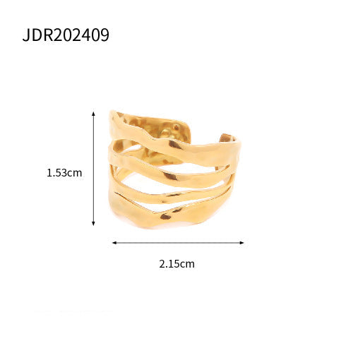 Wholesale Stainless Steel Exaggerated Ring Irregular Jewelry