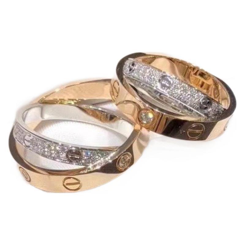 Wholesale Titanium Steel Large Square Screw Double Ring Cross Ring