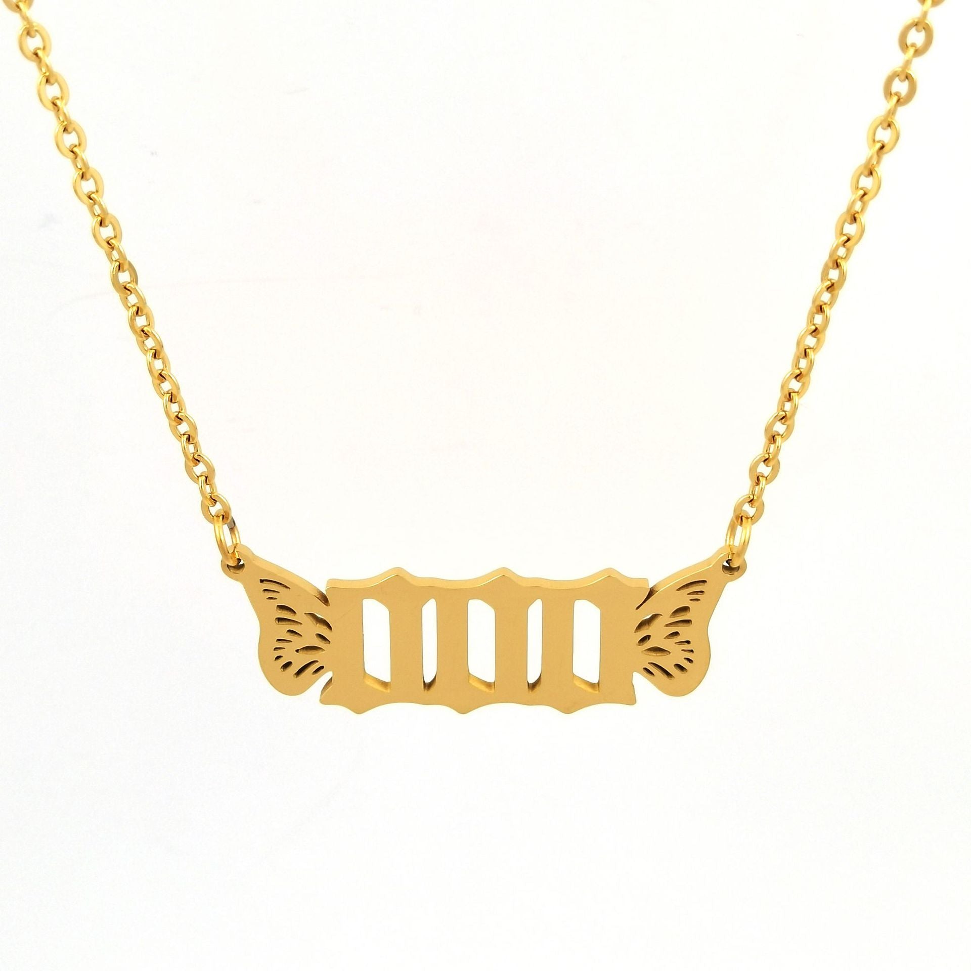 Wholesale 18K Gold Chain Stainless Steel Angel Number Necklaces ACC-NE-GuDi004