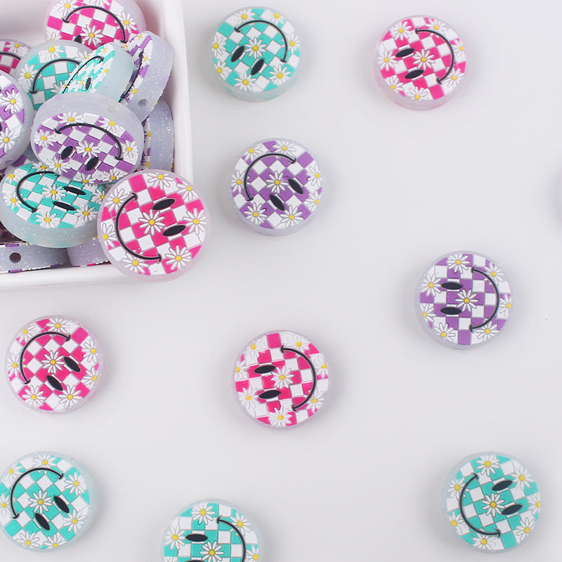Wholesale Cartoon Smiley Flowers Autism Care Focal Beads DIY Bead Accessories