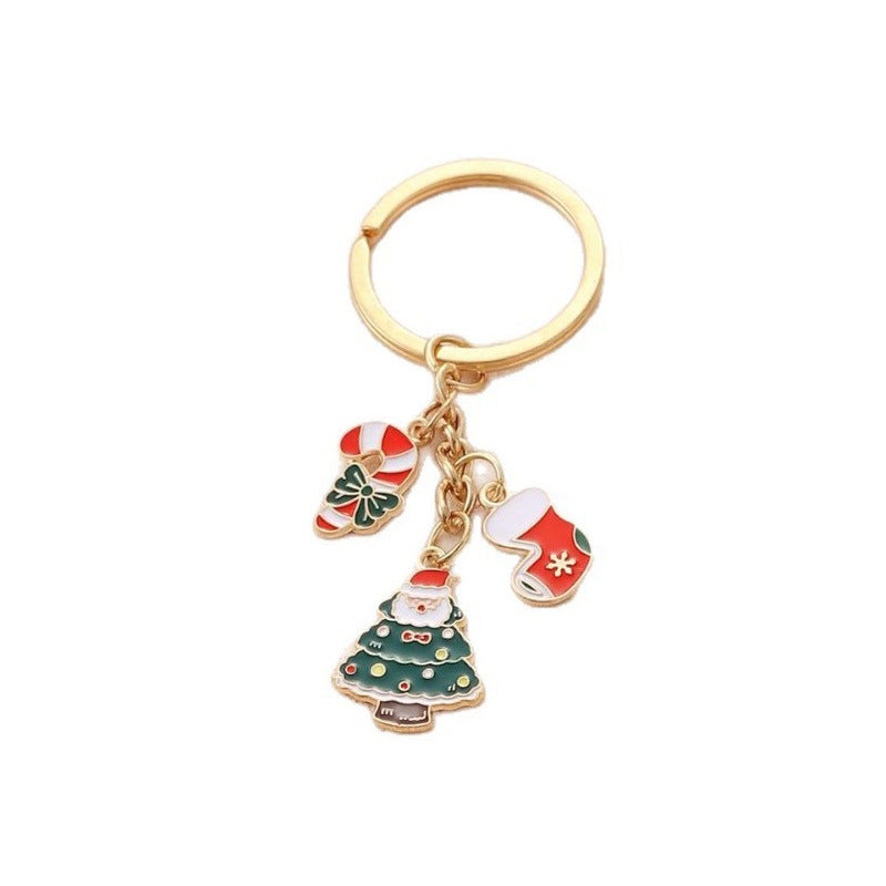Wholesale Christmas cute Christmas tree old man bell snowflake keychain