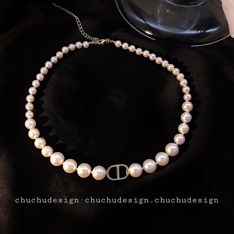 Wholesale Multi-layer Pearl Winding Necklace Clavicle Chain Choker Necklace ACC-NE-Tongs005