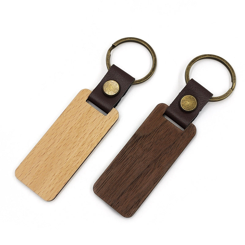 Wholesale PU DIY Wooden Keychain