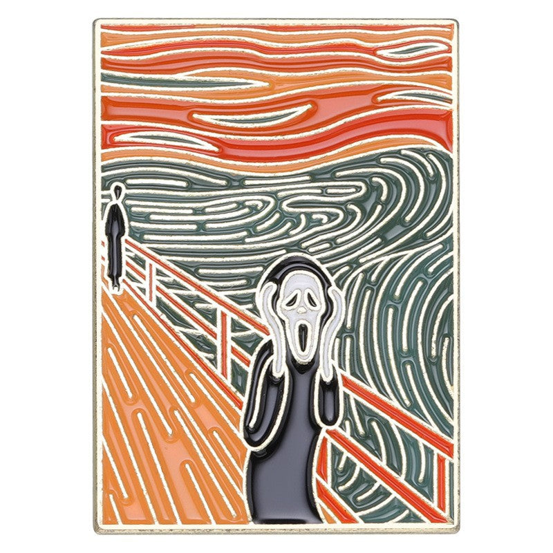 Wholesale Oil Painting Series Brooch Set Starry Sky Sunflower ACC-BCH-QiHe003