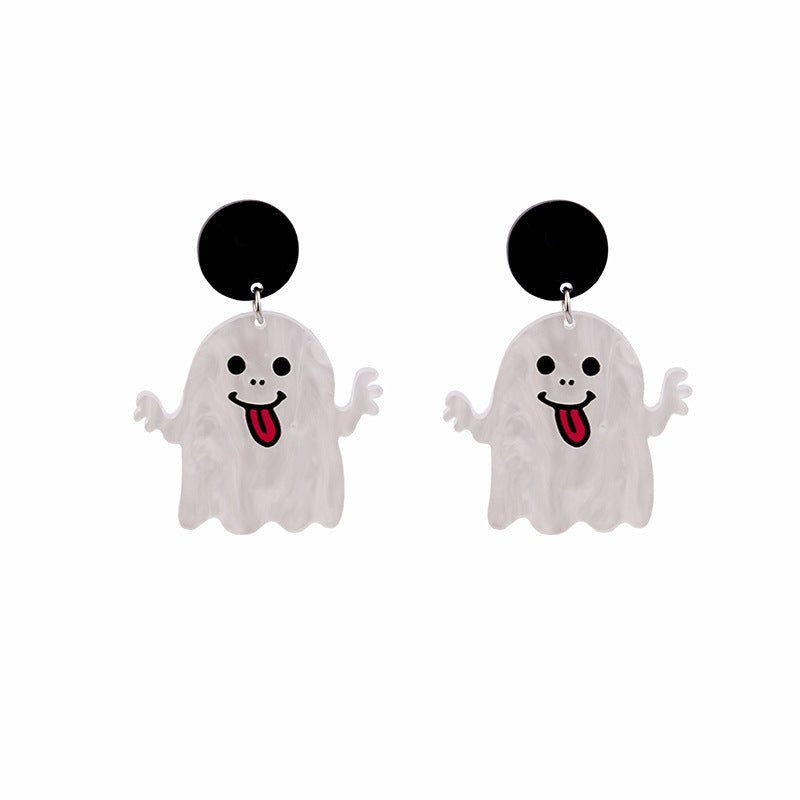 Wholesale  Ghost  Web Acrylic Earrings Cartoon Funny Earrings Fashion Accessory