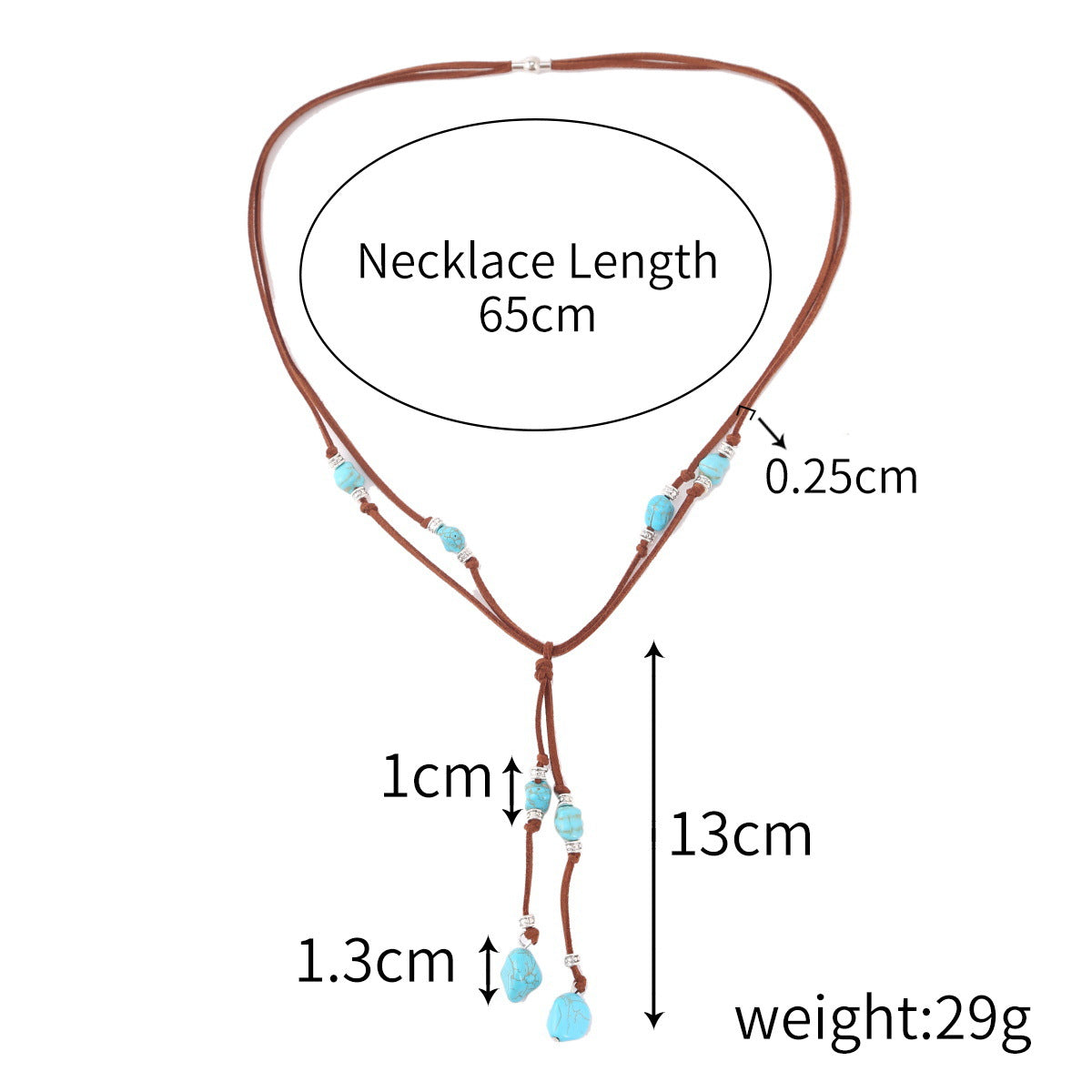 Wholesale Bohemian Turquoise Vintage Leather Necklace Sweater Chain