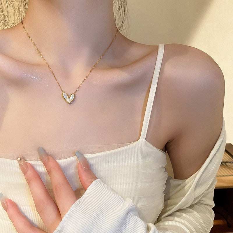 Wholesale Love White Shell Necklace – Titanium Steel Fashion Jewelry Accessory for Resale or Gift