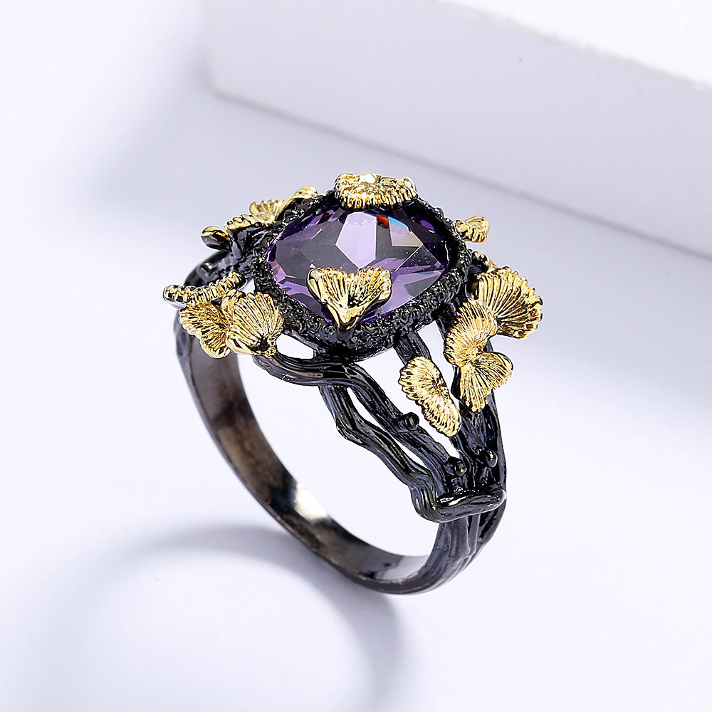 Wholesale  natural stone flower ring