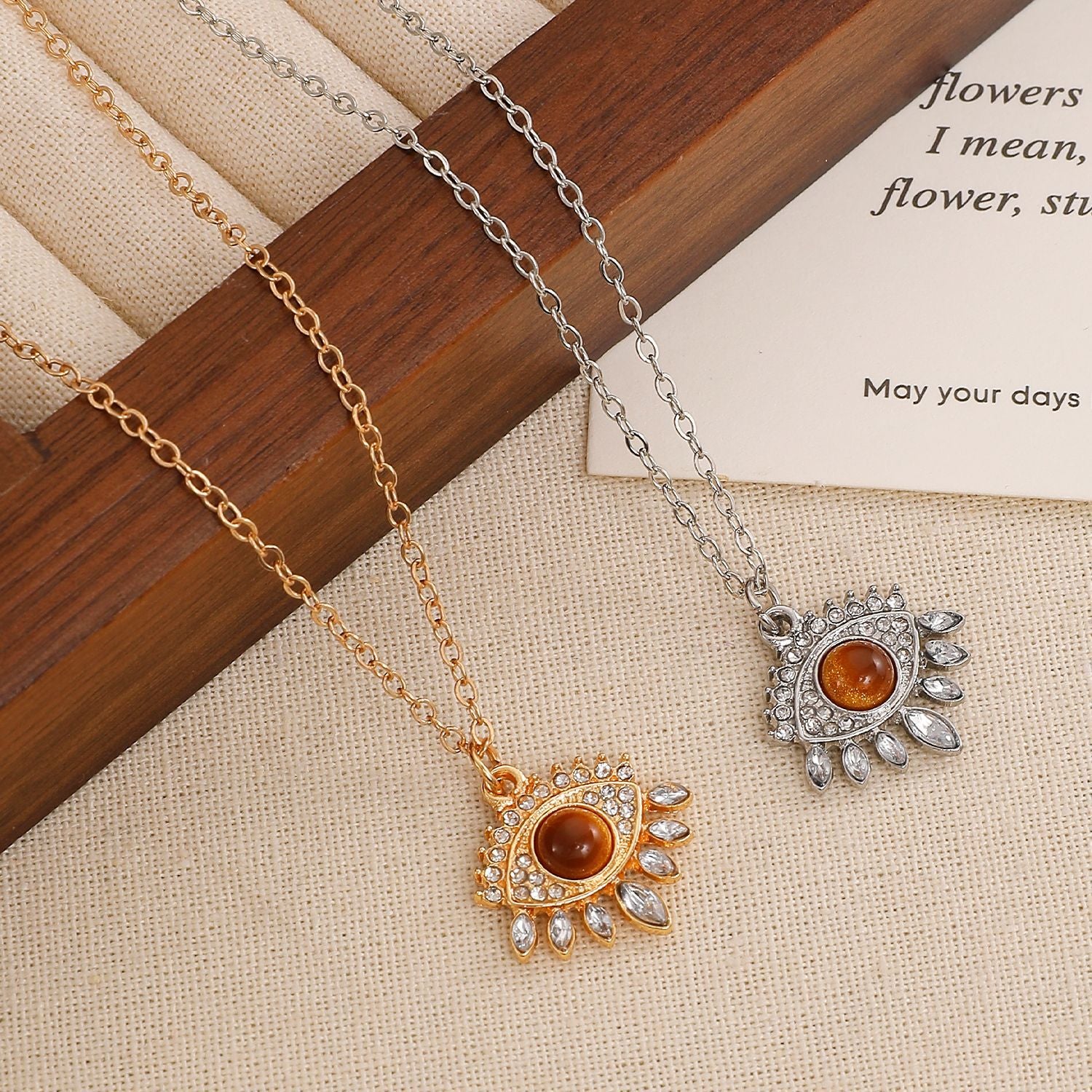 Wholesale Alloy Tiger Eye Necklace