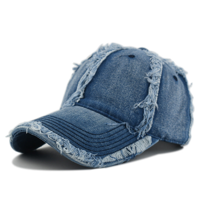 Wholesale Denim Ruffed Soft Top Baseball Cap