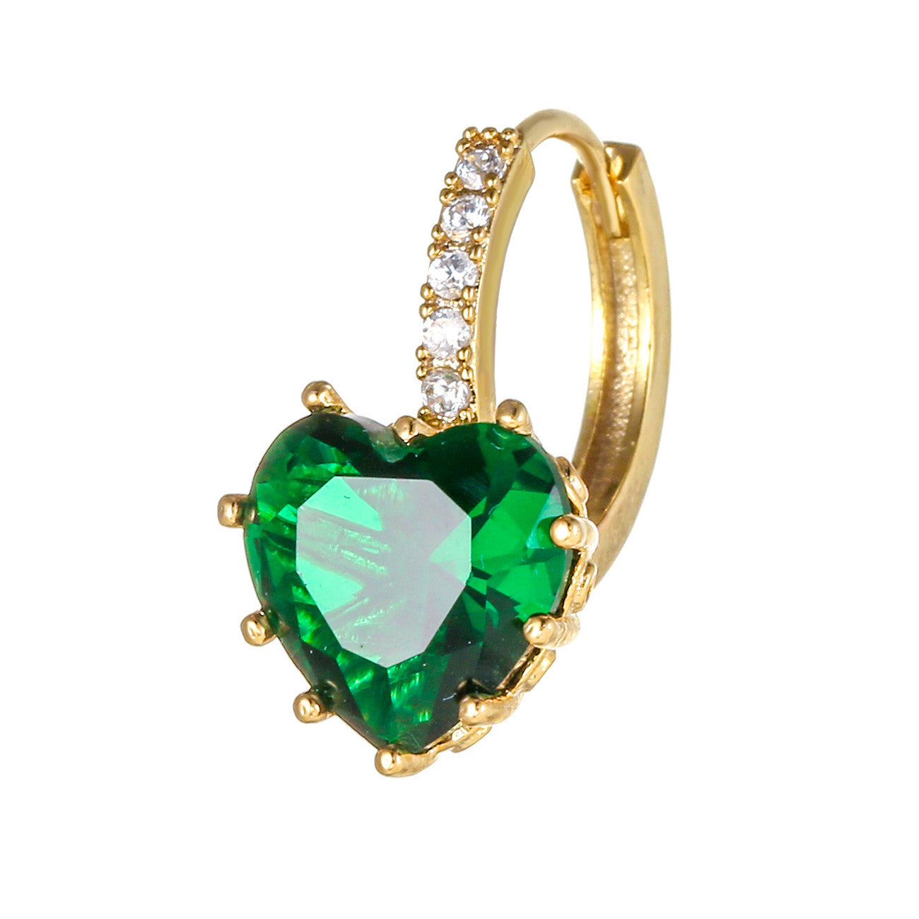 Wholesale Love Colored Zircon 18K Gold Plated Earrings