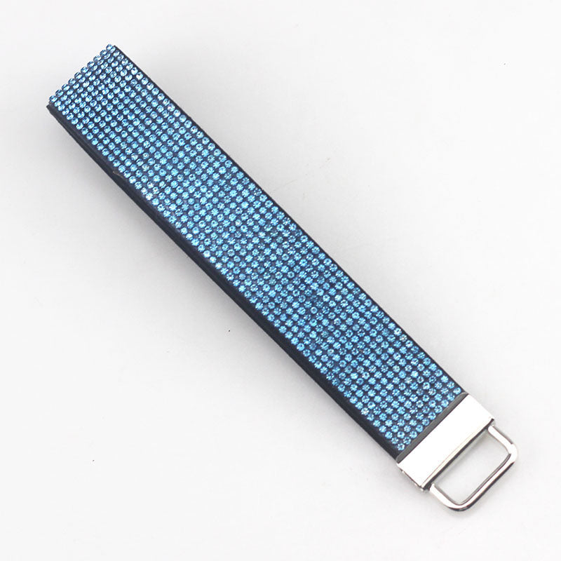 Wholesale Metal  Diamond-encrusted Leather Lanyon Keychain Wrist  Keychain Accessories