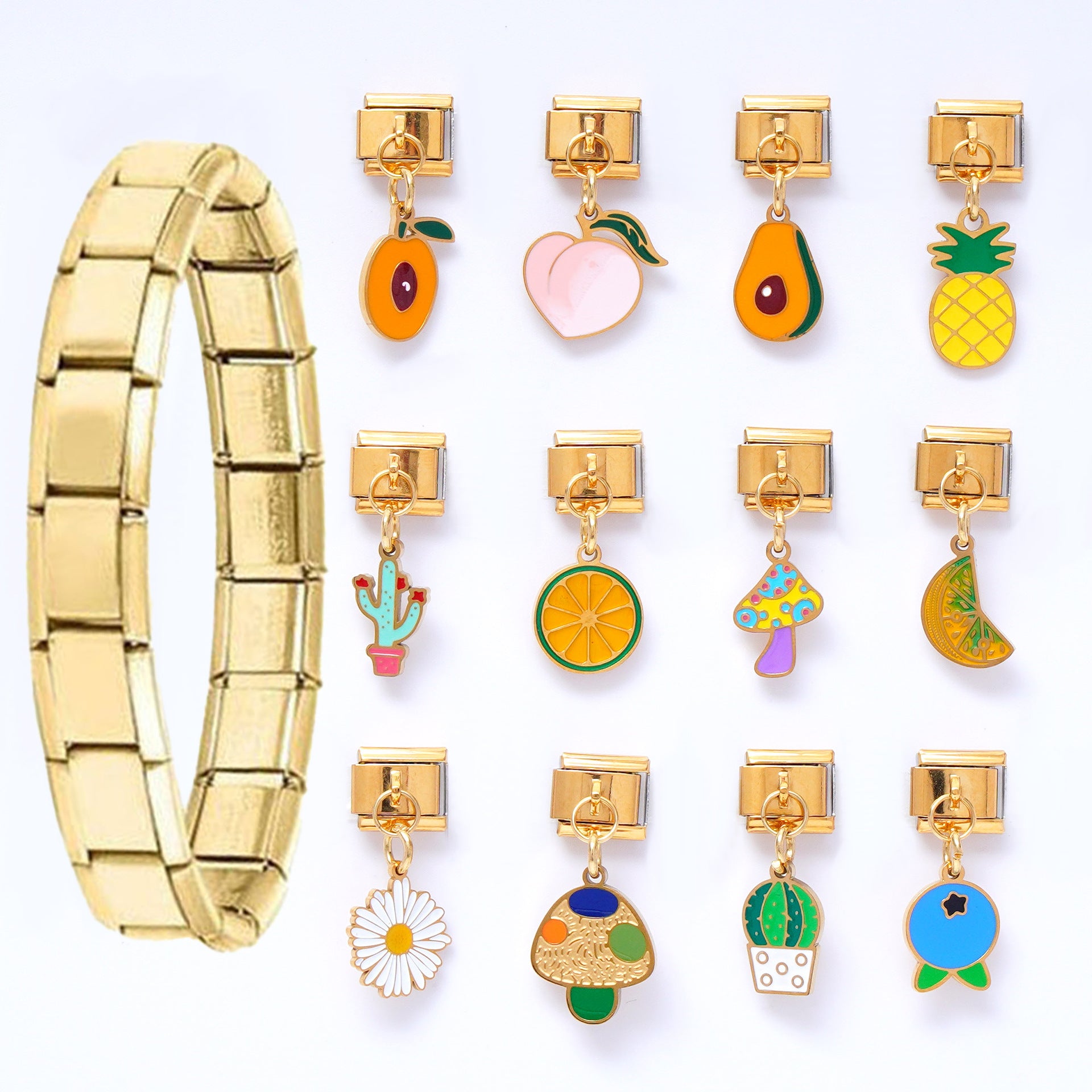 Wholesale Italian Charm Bracelet 9mm DIY Splicing Creative Pattern Sta